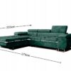 Corner sofa bed "NORBII"  LEFT corner , EASY CLEAN velvet!   GRAPHITE - Image 2